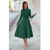 imageECOWISH Sweater Dresses for Women 2025  Fall Patchwork Long Sleeve Knit Flowy ALine Midi Casual One Piece OutfitsDark Green