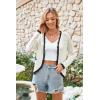 imageECOWISH Womens Lightweight Sweater Cardigan  Long Sleeve V Neck Button HollowedOut Knit Shurg Crop Tops with PocketsBeige