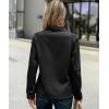 imageECOWISH Women Tops Quarter Zip Fall Winter Spring Tunic Casual Oversized Sweatshirt Ribbed Quilted Pullover Vneck Outfit 202523black