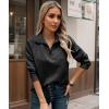 imageECOWISH Women Tops Quarter Zip Fall Winter Spring Tunic Casual Oversized Sweatshirt Ribbed Quilted Pullover Vneck Outfit 202523black