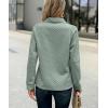 imageECOWISH Women Tops Quarter Zip Fall Winter Spring Tunic Casual Oversized Sweatshirt Ribbed Quilted Pullover Vneck Outfit 202523grey Green