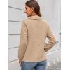 imageECOWISH Women Tops Quarter Zip Fall Winter Spring Tunic Casual Oversized Sweatshirt Ribbed Quilted Pullover Vneck Outfit 202567khaki