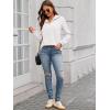 imageECOWISH Women Tops Quarter Zip Fall Winter Spring Tunic Casual Oversized Sweatshirt Ribbed Quilted Pullover Vneck Outfit 202567white