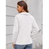 imageECOWISH Women Tops Quarter Zip Fall Winter Spring Tunic Casual Oversized Sweatshirt Ribbed Quilted Pullover Vneck Outfit 202567white