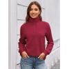 imageECOWISH Women Tops Quarter Zip Fall Winter Spring Tunic Casual Oversized Sweatshirt Ribbed Quilted Pullover Vneck Outfit 202567wine Red