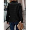 imageECOWISH Women Tops Quarter Zip Fall Winter Spring Tunic Casual Oversized Sweatshirt Ribbed Quilted Pullover Vneck Outfit 2025Black