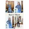 imageECOWISH Women Tops Quarter Zip Fall Winter Spring Tunic Casual Oversized Sweatshirt Ribbed Quilted Pullover Vneck Outfit 2025Dark Grey