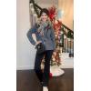 imageECOWISH Women Tops Quarter Zip Fall Winter Spring Tunic Casual Oversized Sweatshirt Ribbed Quilted Pullover Vneck Outfit 2025Dark Grey
