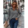 imageECOWISH Women Tops Quarter Zip Fall Winter Spring Tunic Casual Oversized Sweatshirt Ribbed Quilted Pullover Vneck Outfit 2025Dark Grey