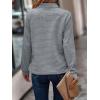 imageECOWISH Women Tops Quarter Zip Fall Winter Spring Tunic Casual Oversized Sweatshirt Ribbed Quilted Pullover Vneck Outfit 2025Hemp Gray