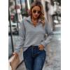 imageECOWISH Women Tops Quarter Zip Fall Winter Spring Tunic Casual Oversized Sweatshirt Ribbed Quilted Pullover Vneck Outfit 2025Hemp Gray