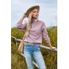 imageECOWISH Women Tops Quarter Zip Fall Winter Spring Tunic Casual Oversized Sweatshirt Ribbed Quilted Pullover Vneck Outfit 2025Pink