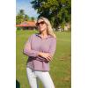 imageECOWISH Women Tops Quarter Zip Fall Winter Spring Tunic Casual Oversized Sweatshirt Ribbed Quilted Pullover Vneck Outfit 2025Pink