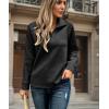 imageECOWISH Women Tops Quarter Zip Fall Winter Spring Tunic Casual Oversized Sweatshirt Ribbed Quilted Pullover Vneck Outfit 2025Vblack