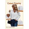 imageECOWISH Women Tops Quarter Zip Fall Winter Spring Tunic Casual Oversized Sweatshirt Ribbed Quilted Pullover Vneck Outfit 2025White