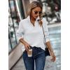 imageECOWISH Women Tops Quarter Zip Fall Winter Spring Tunic Casual Oversized Sweatshirt Ribbed Quilted Pullover Vneck Outfit 2025White