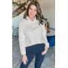 imageECOWISH Women Tops Quarter Zip Fall Winter Spring Tunic Casual Oversized Sweatshirt Ribbed Quilted Pullover Vneck Outfit 2025White