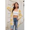 imageECOWISH Women Cardigan Sweaters Long Floral Striped Winter Fall Long Sleeve Open Front Cozy Knitted Daisy Fuzzy Coats Outwear69beige Floral