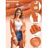 imageECOWISH Women Cardigan Sweaters Long Floral Striped Winter Fall Long Sleeve Open Front Cozy Knitted Daisy Fuzzy Coats Outwear69orange Floral