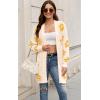 imageECOWISH Women Cardigan Sweaters Long Floral Striped Winter Fall Long Sleeve Open Front Cozy Knitted Daisy Fuzzy Coats Outwear69white Floral