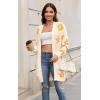 imageECOWISH Women Cardigan Sweaters Long Floral Striped Winter Fall Long Sleeve Open Front Cozy Knitted Daisy Fuzzy Coats Outwear69white Floral