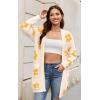 imageECOWISH Women Cardigan Sweaters Long Floral Striped Winter Fall Long Sleeve Open Front Cozy Knitted Daisy Fuzzy Coats Outwear69white Floral