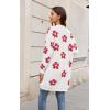 imageECOWISH Women Cardigan Sweaters Long Floral Striped Winter Fall Long Sleeve Open Front Cozy Knitted Daisy Fuzzy Coats Outwear69white Red Floral