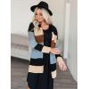 imageECOWISH Women Cardigan Sweaters Long Floral Striped Winter Fall Long Sleeve Open Front Cozy Knitted Daisy Fuzzy Coats OutwearBlack