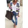 imageECOWISH Women Cardigan Sweaters Long Floral Striped Winter Fall Long Sleeve Open Front Cozy Knitted Daisy Fuzzy Coats OutwearPurple