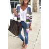imageECOWISH Women Cardigan Sweaters Long Floral Striped Winter Fall Long Sleeve Open Front Cozy Knitted Daisy Fuzzy Coats OutwearPurple