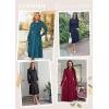 imageECOWISH Womens Midi Dress 2025 Fall Long Sleeve Tie Waist Elegant Work Party Cocktail A Line Flowy Dresses with PocketsTeal