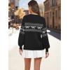 imageECOWISH Womens Sweaters Casual Lantern Long Sleeve Knit Tops Bow Jumper Crew Neck Pullover Oversized Outfits Fall Winter 2025Blackv