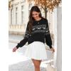 imageECOWISH Womens Sweaters Casual Lantern Long Sleeve Knit Tops Bow Jumper Crew Neck Pullover Oversized Outfits Fall Winter 2025Blackv