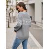 imageECOWISH Womens Sweaters Casual Lantern Long Sleeve Knit Tops Bow Jumper Crew Neck Pullover Oversized Outfits Fall Winter 2025Gray