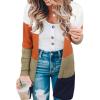 imageECOWISH Women Cardigan Sweaters Long Floral Striped Winter Fall Long Sleeve Open Front Cozy Knitted Daisy Fuzzy Coats OutwearStripe