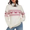 imageECOWISH Womens Sweaters Casual Lantern Long Sleeve Knit Tops Bow Jumper Crew Neck Pullover Oversized Outfits Fall Winter 2025White