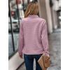 imageECOWISH Women Tops Quarter Zip Fall Winter Tunics Casual Oversized Pullover Ribbed Quilted V Neck Collared Outfits Loose 2025Pink