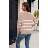 imageECOWISH Womens Long Sleeve Crewneck Striped Sweater  Fall 2025 Trendy Casual Knitwear for Office ampamp Daily WearBeige
