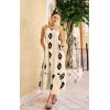 imageECOWISH Womens Summer Maxi Dress Casual One Shoulder Midi Dresses Beach Vacation Boho Floral Long Sundress with Pockets 2025Beige