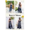 imageECOWISH Womens Summer Maxi Dress Casual One Shoulder Midi Dresses Beach Vacation Boho Floral Long Sundress with Pockets 2025Navy Blue