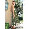 imageECOWISH Womens Summer Maxi Dress Casual One Shoulder Midi Dresses Beach Vacation Boho Floral Long Sundress with Pockets 2025Olive Green