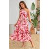 imageECOWISH Womens Summer Maxi Dress Casual One Shoulder Midi Dresses Beach Vacation Boho Floral Long Sundress with Pockets 2025Pink Flower