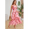 imageECOWISH Womens Summer Maxi Dress Casual One Shoulder Midi Dresses Beach Vacation Boho Floral Long Sundress with Pockets 2025Pink Flower