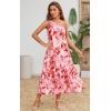 imageECOWISH Womens Summer Maxi Dress Casual One Shoulder Midi Dresses Beach Vacation Boho Floral Long Sundress with Pockets 2025Pink Flower