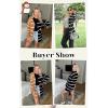 imageECOWISH Womens Cardigan Sweaters Fall Winter Knitted Rainbow Color Block Striped Cozy Kimono Long Sleeve Open Front Pockets76black Brown