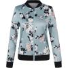 imageECOWISH Womens Casual Floral Zip Up Bomber Jacket Coat Lightweight Short Camo No Lining Outwear Tops Windbreaker with Pocket333 Sky Blue