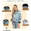 imageECOWISH Womens Casual Floral Zip Up Bomber Jacket Coat Lightweight Short Camo No Lining Outwear Tops Windbreaker with Pocket333 Sky Blue