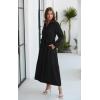 imageECOWISH Womens Maxi Shirt Dress  2025 Long Sleeve Button Casual Fall Aline Work Tiered Dresses with Belt and PocketsBlack