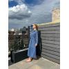 imageECOWISH Womens Maxi Shirt Dress  2025 Long Sleeve Button Casual Fall Aline Work Tiered Dresses with Belt and PocketsGray Blue