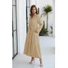 imageECOWISH Womens Maxi Shirt Dress  2025 Long Sleeve Button Casual Fall Aline Work Tiered Dresses with Belt and PocketsKhaki